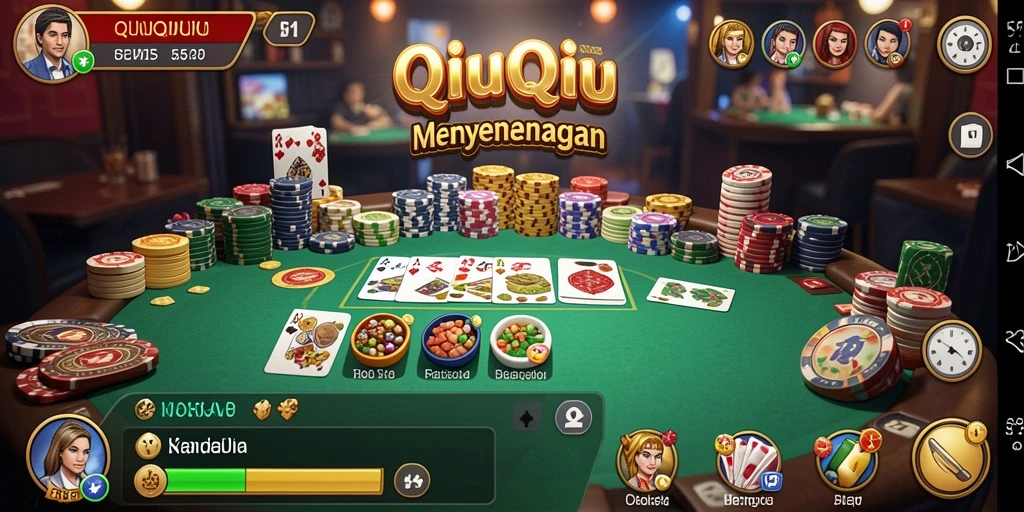 Tampilan seru dari gameplay QiuQiu di 55RP.