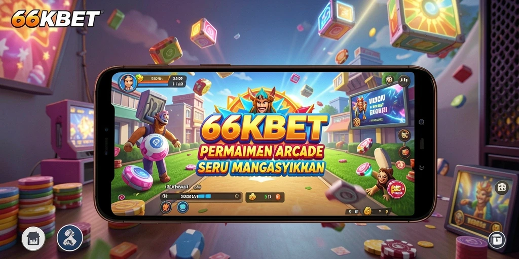 Screenshot utama 66KBET menampilkan gameplay Arcade yang mendebarkan.