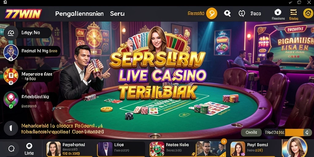 Gameplay Live Casino yang mendebarkan di 77WIN.