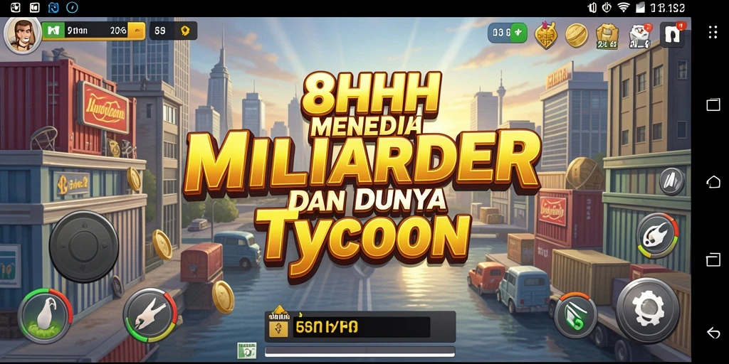 Screenshot gameplay 8HHH menampilkan simulasi bisnis yang menarik.