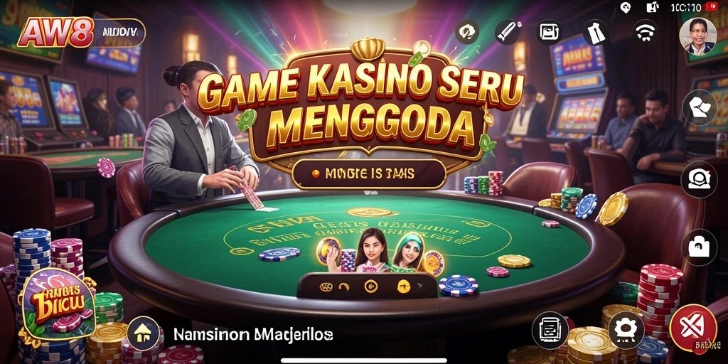 Tampilan gameplay AW8 yang menampilkan keseruan permainan Kasino.