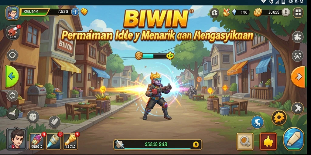 Screenshot gameplay BIWIN menunjukkan aksi mengumpulkan sumber daya.