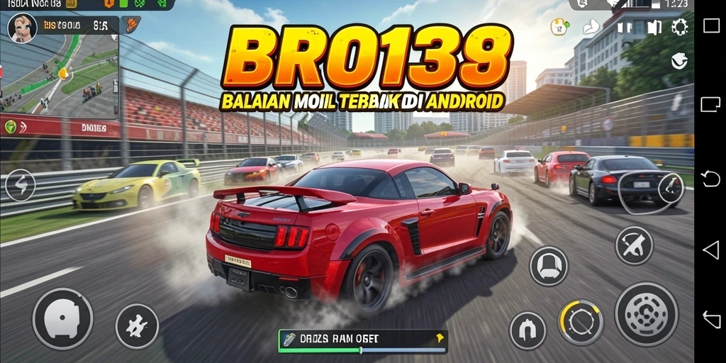 Gameplay Racing BRO138 dengan aksi balapan seru.