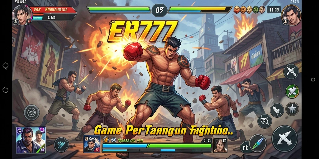 Screenshot utama ER777 menampilkan aksi pertarungan yang seru dan intens.