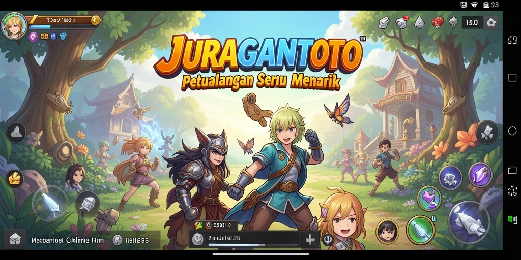 Tampilan gameplay JURAGANTOTO yang penuh aksi dan warna.