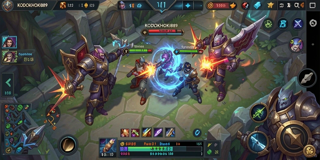 Gameplay seru KODOKHOKI889 dalam aksi tim MOBA.