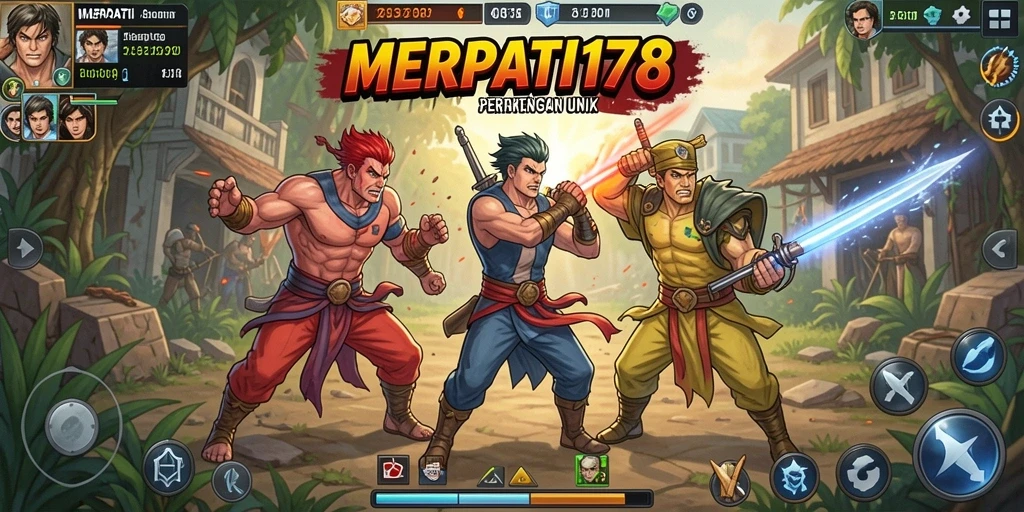 Screenshot gameplay MERPATI178 menampilkan aksi pertarungan intens dan karakter dinamis.