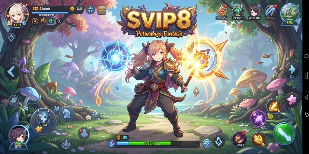 Gameplay SVIP8 yang penuh aksi dan karakter anime yang menarik.