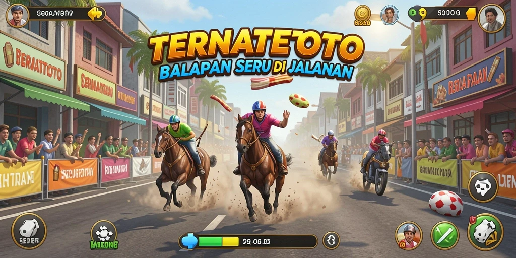 Gameplay TERNATETOTO yang menarik dan penuh aksi balapan.